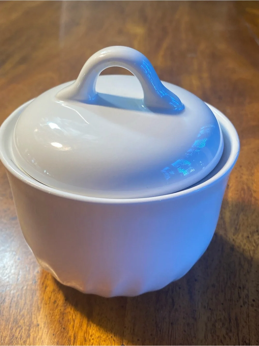 Corelle White Swirl Enhancement Covered Sugar Bowl